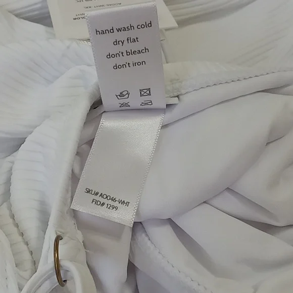 NEW Andie Bathing White Swimwear Women The Sardinia Ribbed One Piece Small - Picture 4 of 5